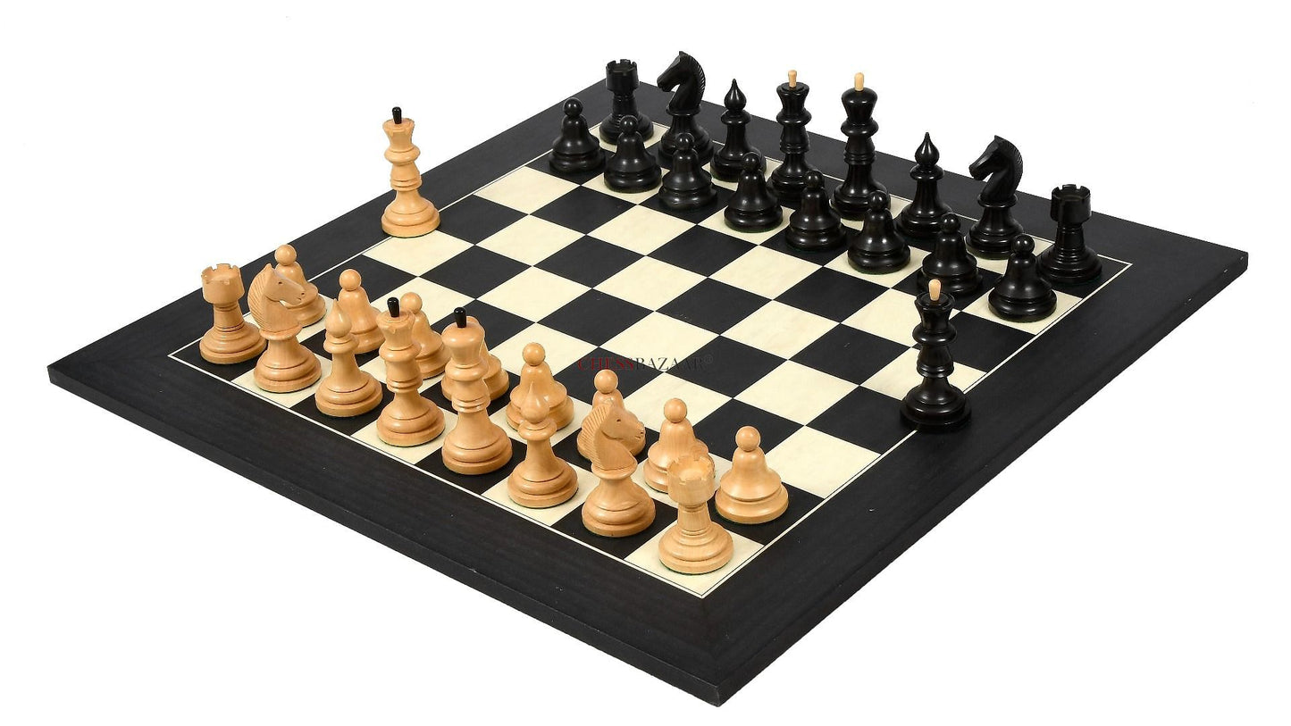 The Issac Lipnitsky 1946 Berlin Tournament Reproduced Chessmen in Ebonized Boxwood - 4.0" King