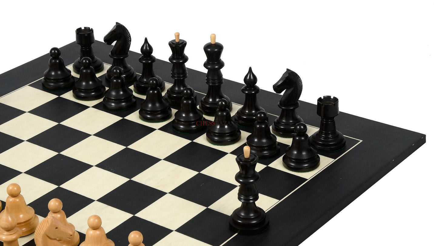 The Issac Lipnitsky 1946 Berlin Tournament Reproduced Chessmen in Ebonized Boxwood - 4.0" King