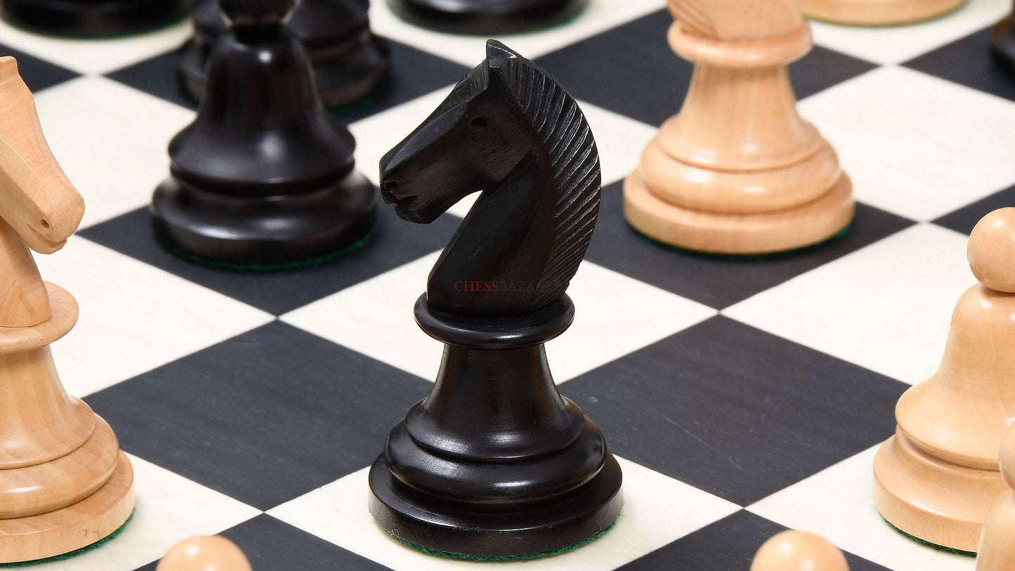 The Issac Lipnitsky 1946 Berlin Tournament Reproduced Chessmen in Ebonized Boxwood - 4.0" King