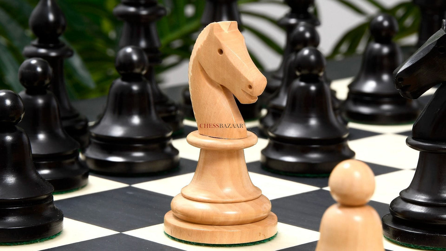 The Issac Lipnitsky 1946 Berlin Tournament Reproduced Chessmen in Ebonized Boxwood - 4.0" King
