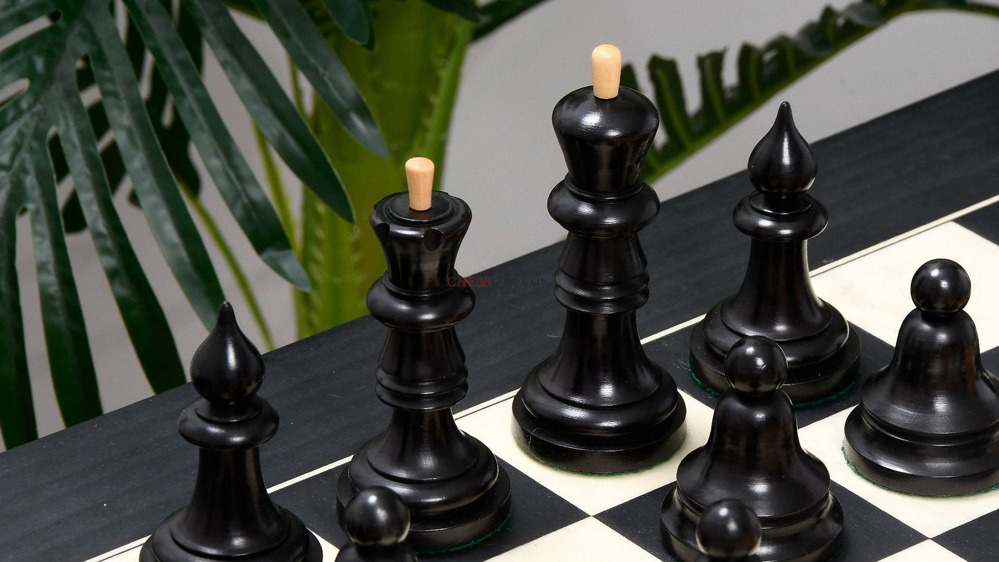 The Issac Lipnitsky 1946 Berlin Tournament Reproduced Chessmen in Ebonized Boxwood - 4.0" King