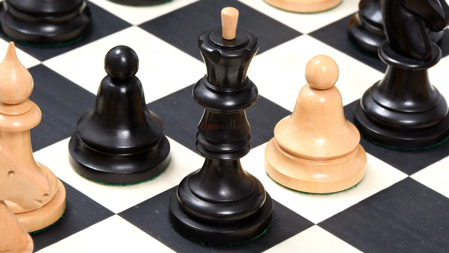 The Issac Lipnitsky 1946 Berlin Tournament Reproduced Chessmen in Ebonized Boxwood - 4.0" King
