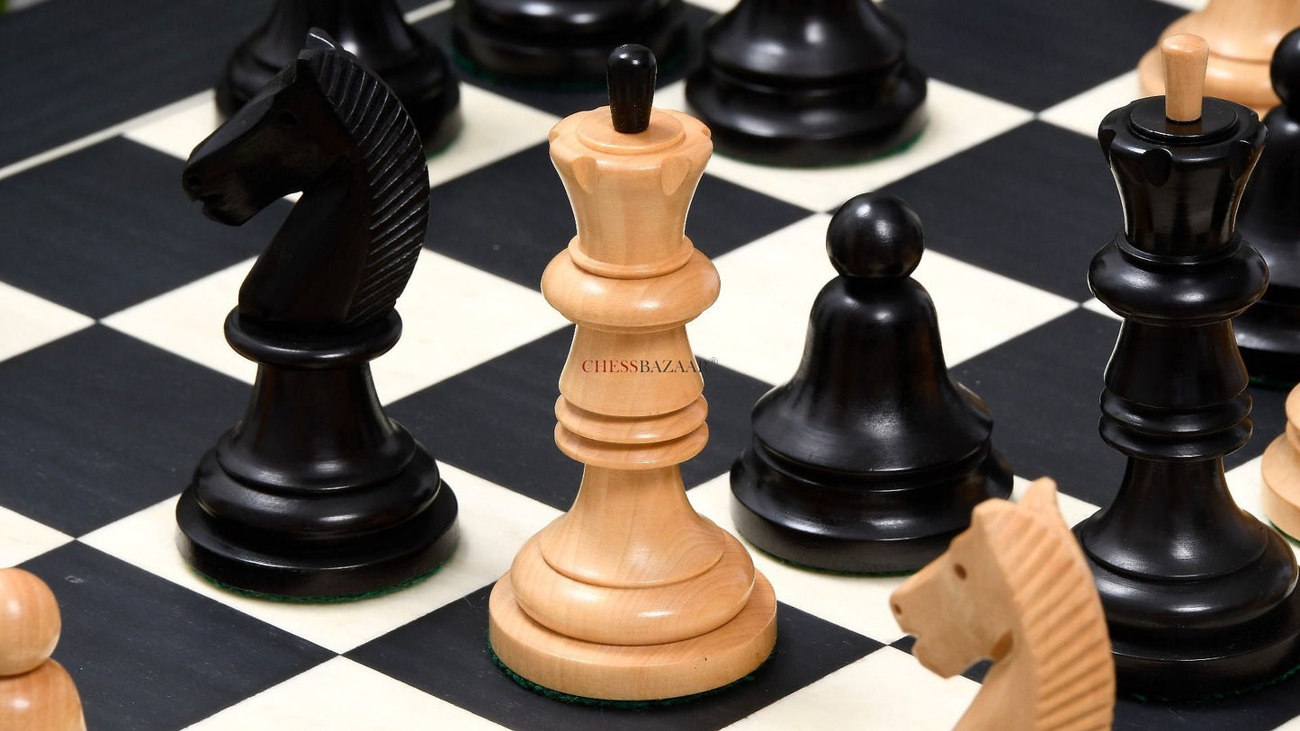 The Issac Lipnitsky 1946 Berlin Tournament Reproduced Chessmen in Ebonized Boxwood - 4.0" King