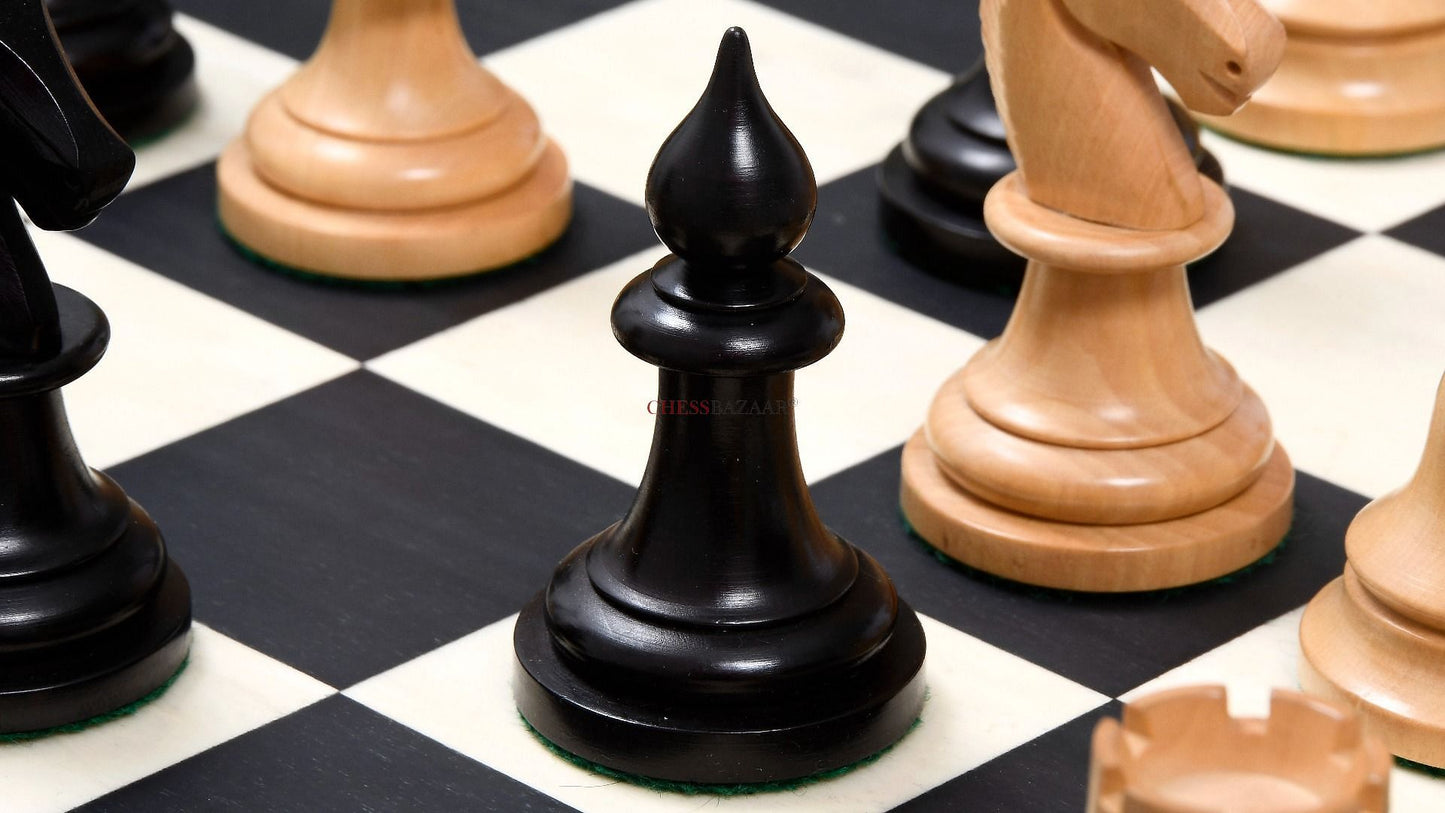 The Issac Lipnitsky 1946 Berlin Tournament Reproduced Chessmen in Ebonized Boxwood - 4.0" King