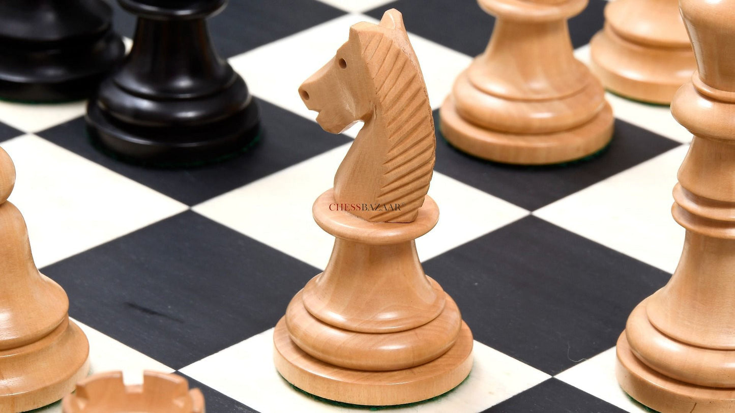 The Issac Lipnitsky 1946 Berlin Tournament Reproduced Chessmen in Ebonized Boxwood - 4.0" King