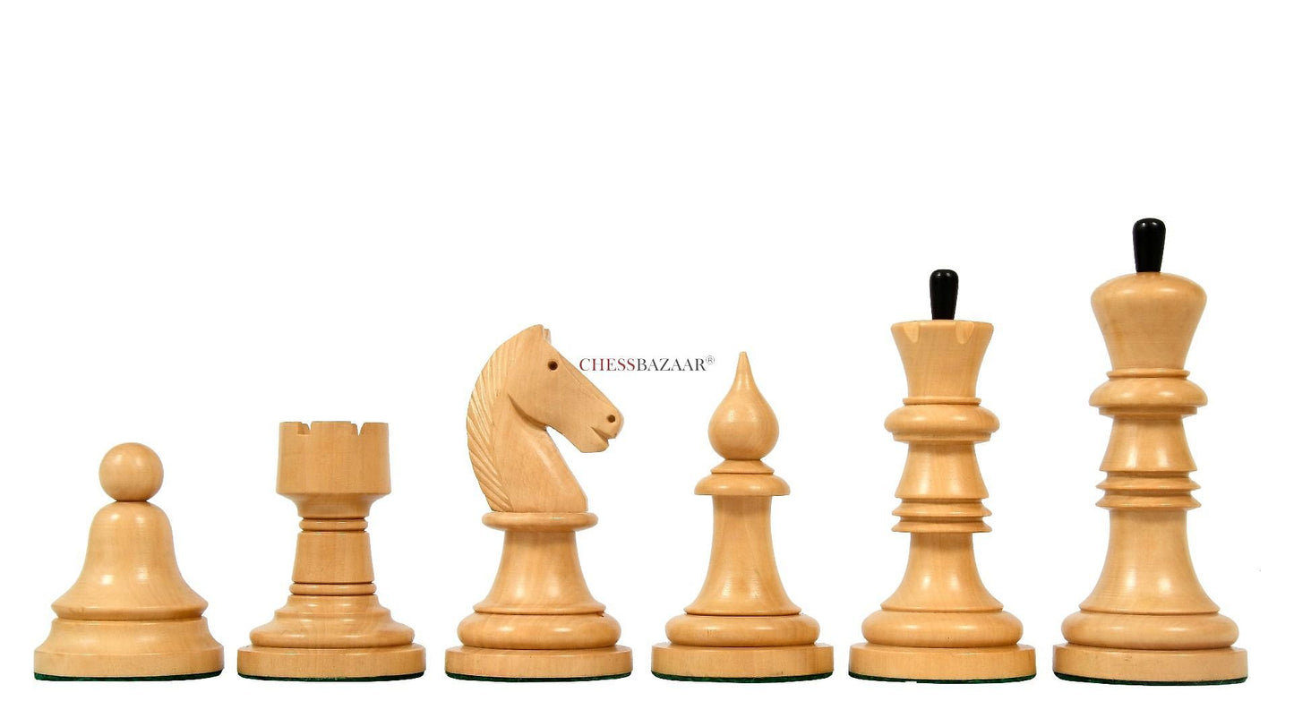 The Issac Lipnitsky 1946 Berlin Tournament Reproduced Chessmen in Ebonized Boxwood - 4.0" King