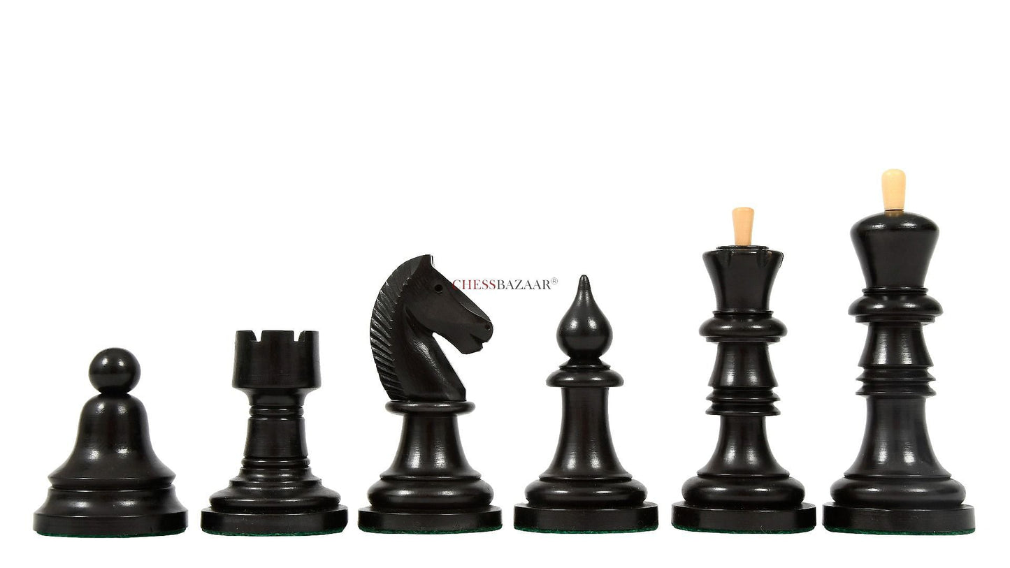 The Issac Lipnitsky 1946 Berlin Tournament Reproduced Chessmen in Ebonized Boxwood - 4.0" King