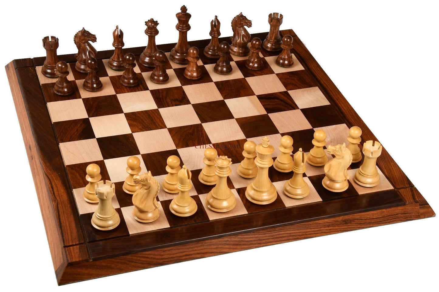 The Fierce Knight Staunton Wooden Chess Pieces in Sheesham & Box Wood - 4.0" King