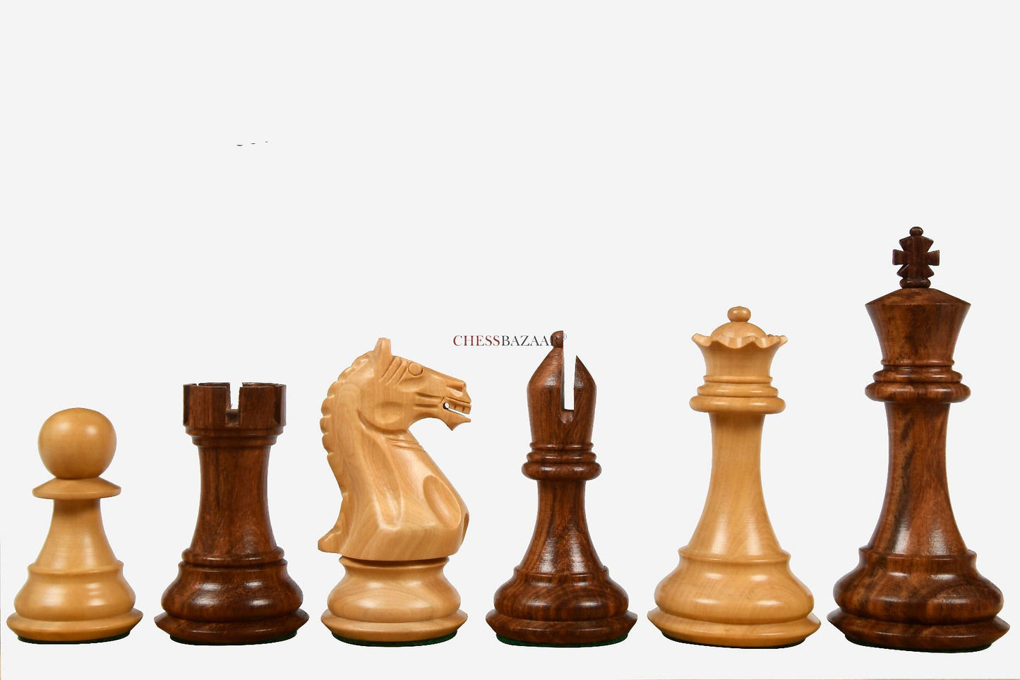 The Fierce Knight Staunton Wooden Chess Pieces in Sheesham & Box Wood - 4.0" King