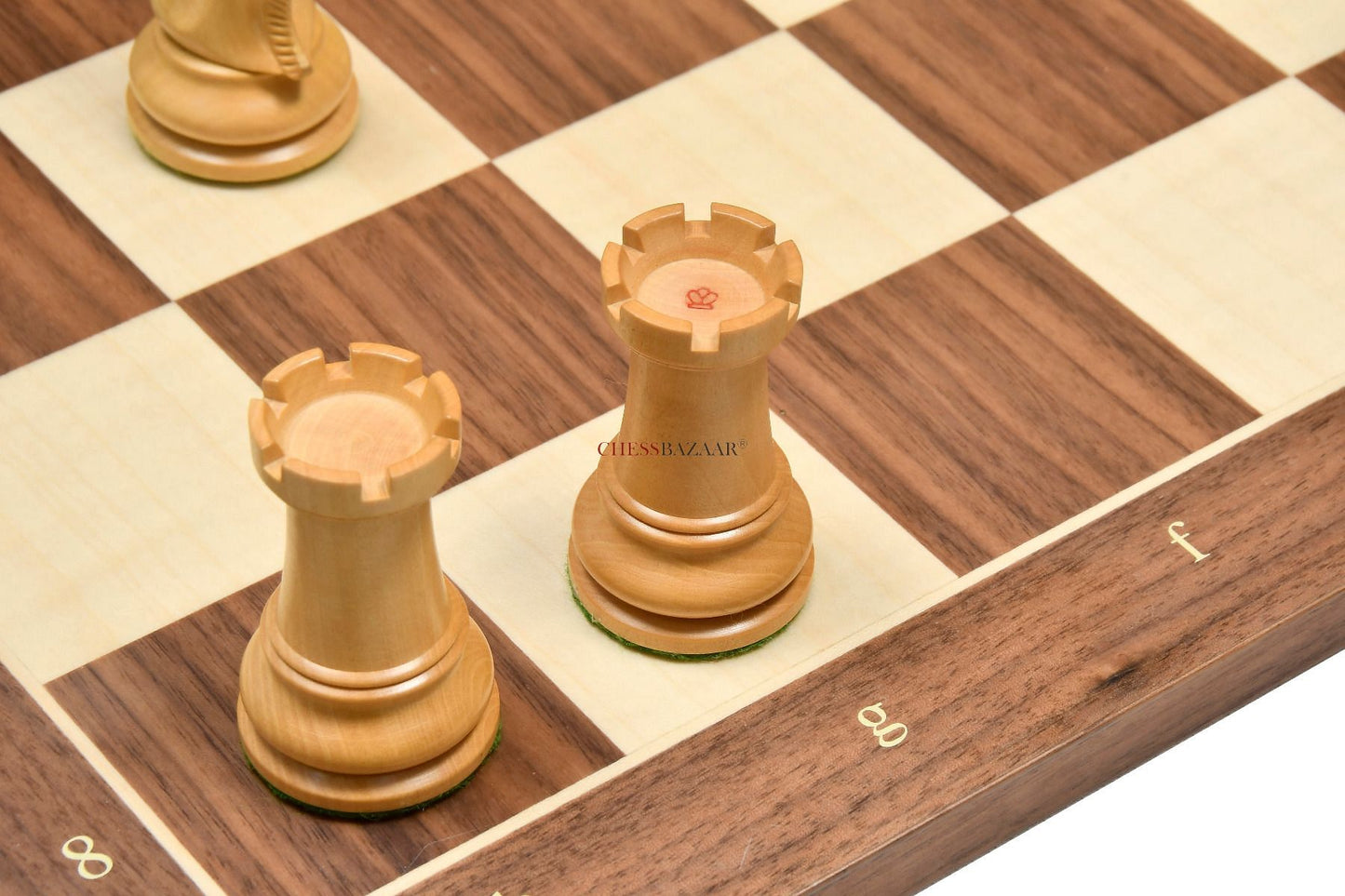 Reproduced 1880s-90s Circa Lasker Staunton Pattern Antique Chess Pieces in Ebony / Boxwood with King Side Stamping - 3.75" King