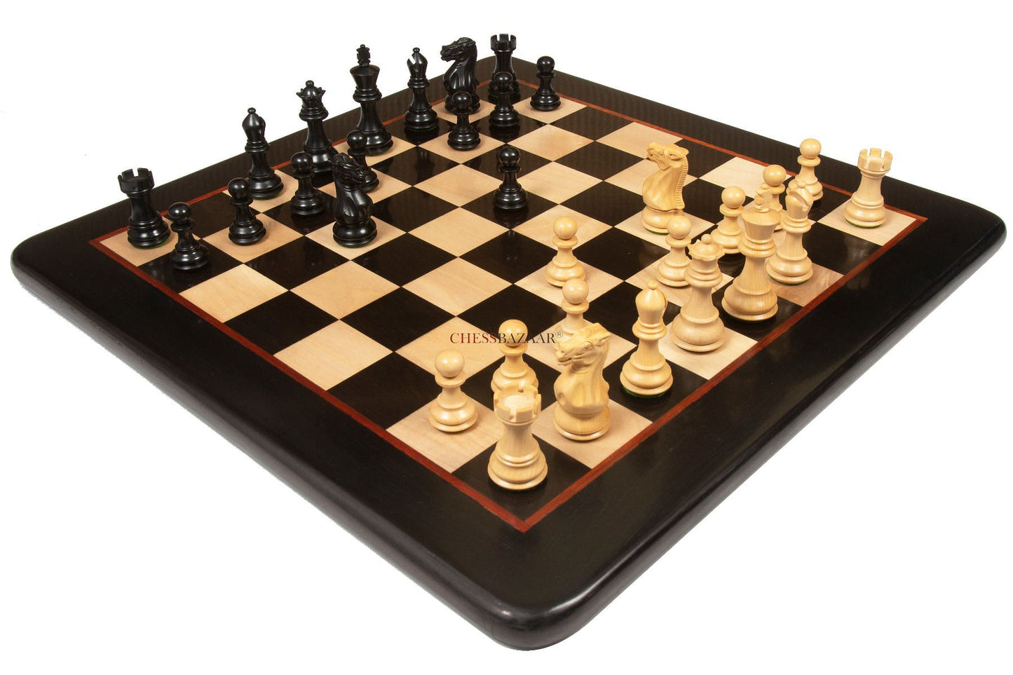 The Classic 101 Staunton Series Club Size Wooden Chess Pieces In Ebony Wood & Box Wood - 3.0" King