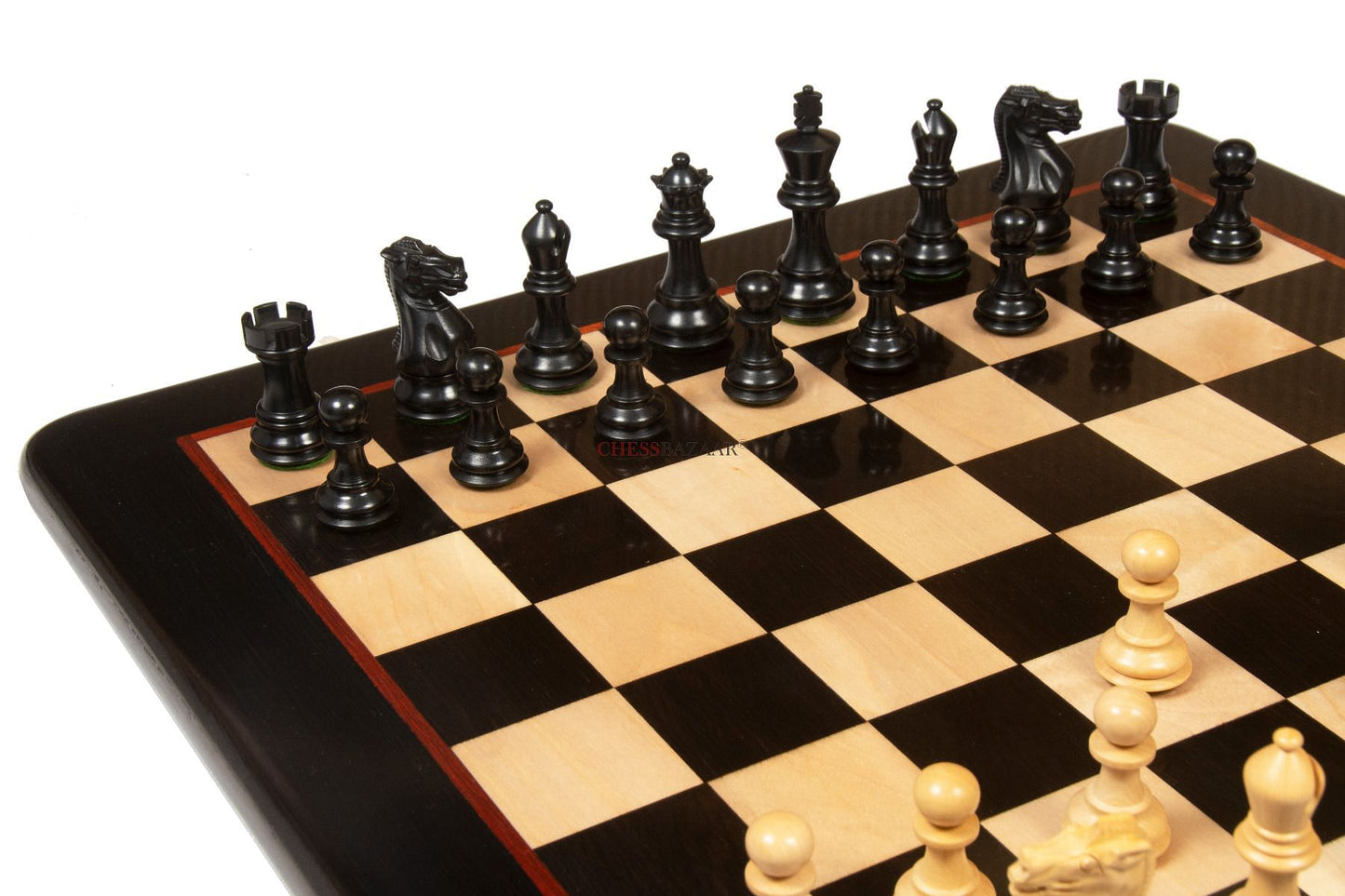 The Classic 101 Staunton Series Club Size Wooden Chess Pieces In Ebony Wood & Box Wood - 3.0" King