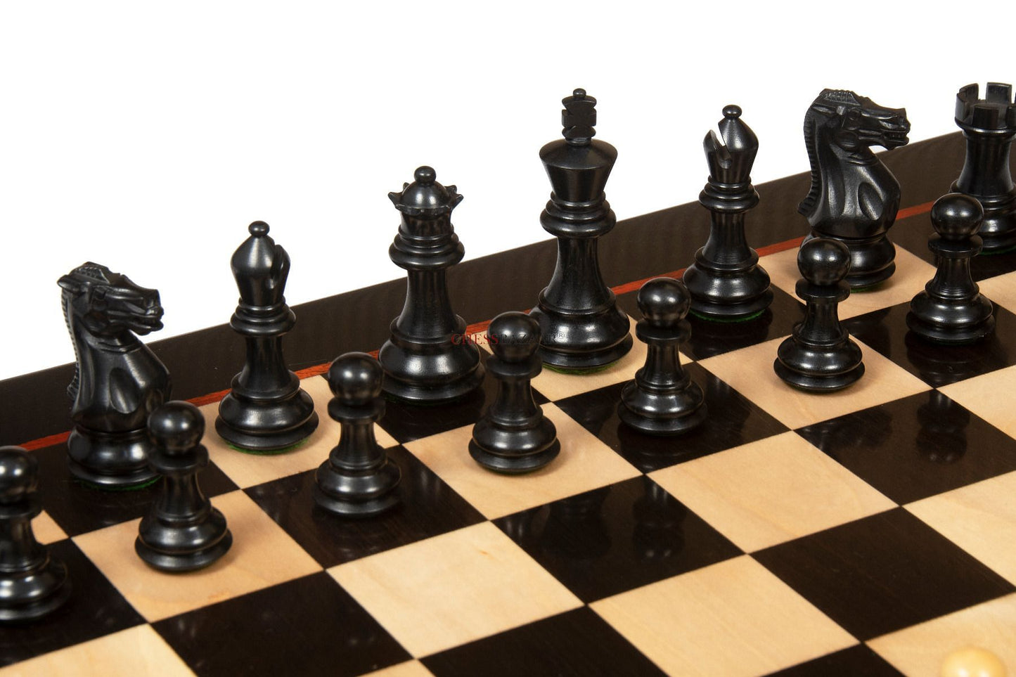 The Classic 101 Staunton Series Club Size Wooden Chess Pieces In Ebony Wood & Box Wood - 3.0" King