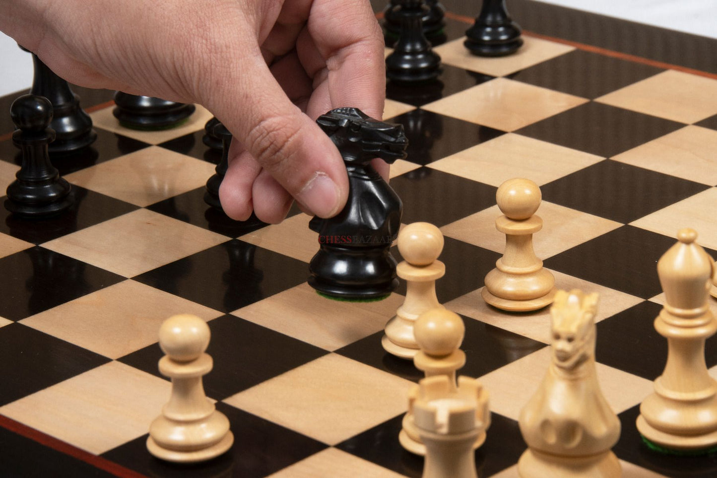 The Classic 101 Staunton Series Club Size Wooden Chess Pieces In Ebony Wood & Box Wood - 3.0" King