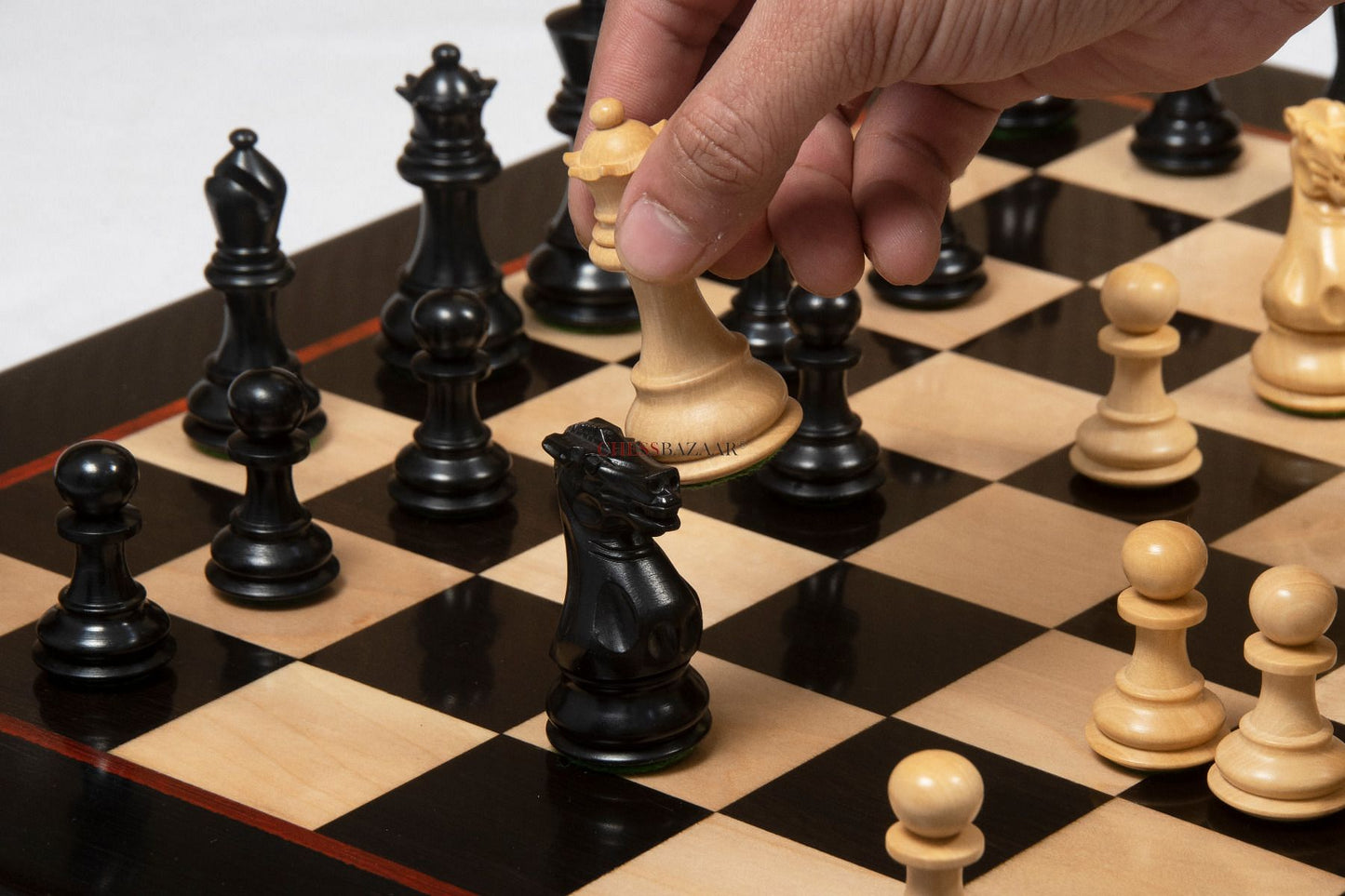 The Classic 101 Staunton Series Club Size Wooden Chess Pieces In Ebony Wood & Box Wood - 3.0" King