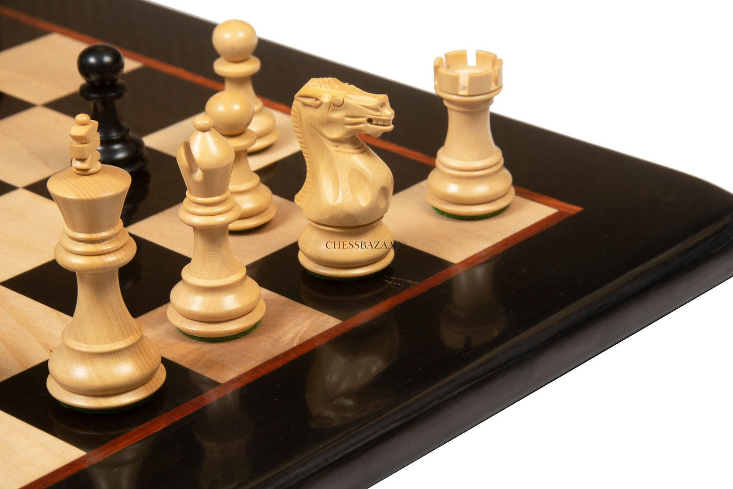 The Classic 101 Staunton Series Club Size Wooden Chess Pieces In Ebony Wood & Box Wood - 3.0" King