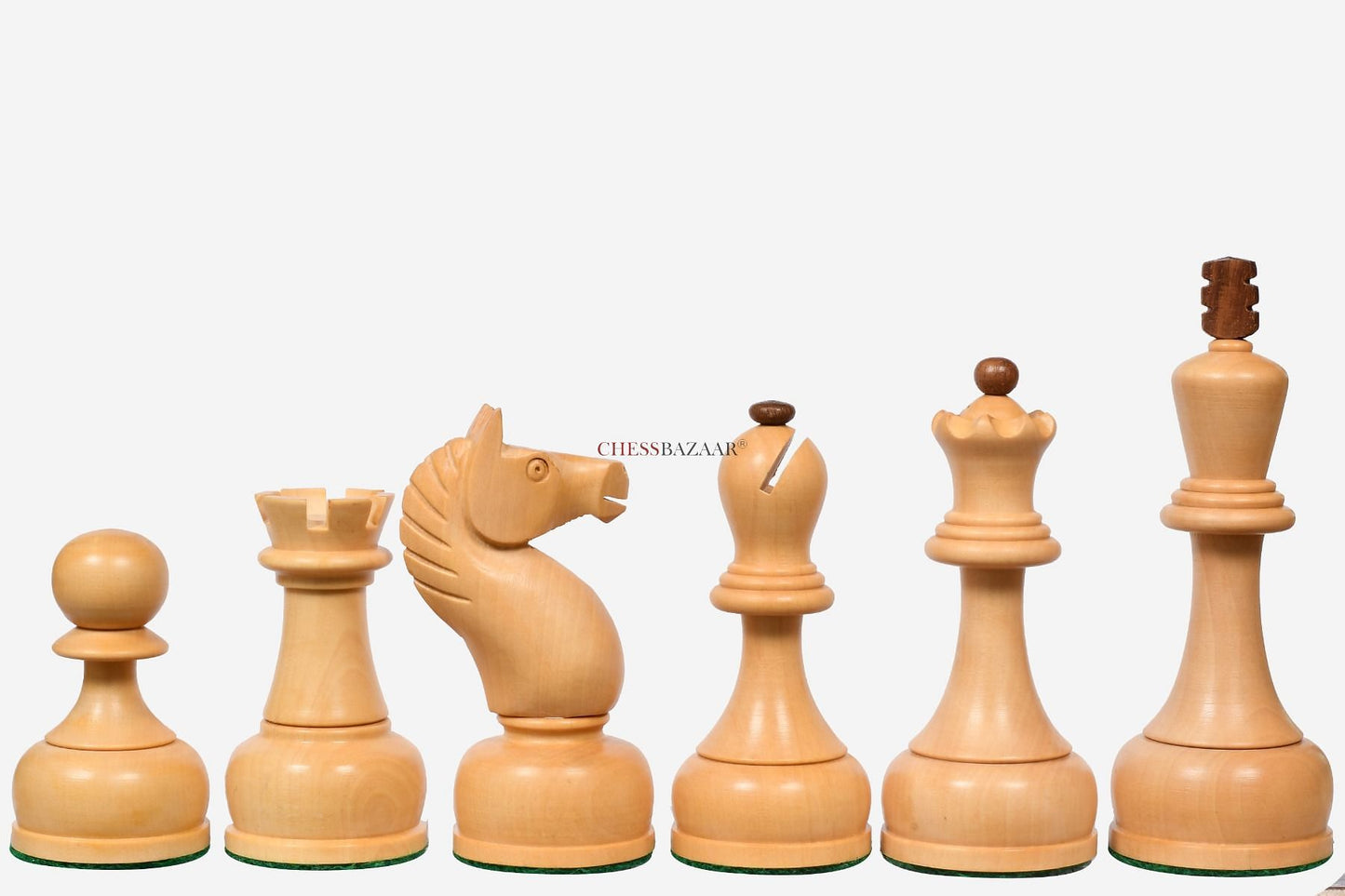 The 1961 Soviet Championship Weighted Wooden Chess Pieces in Sheesham & Boxwood - 4” King
