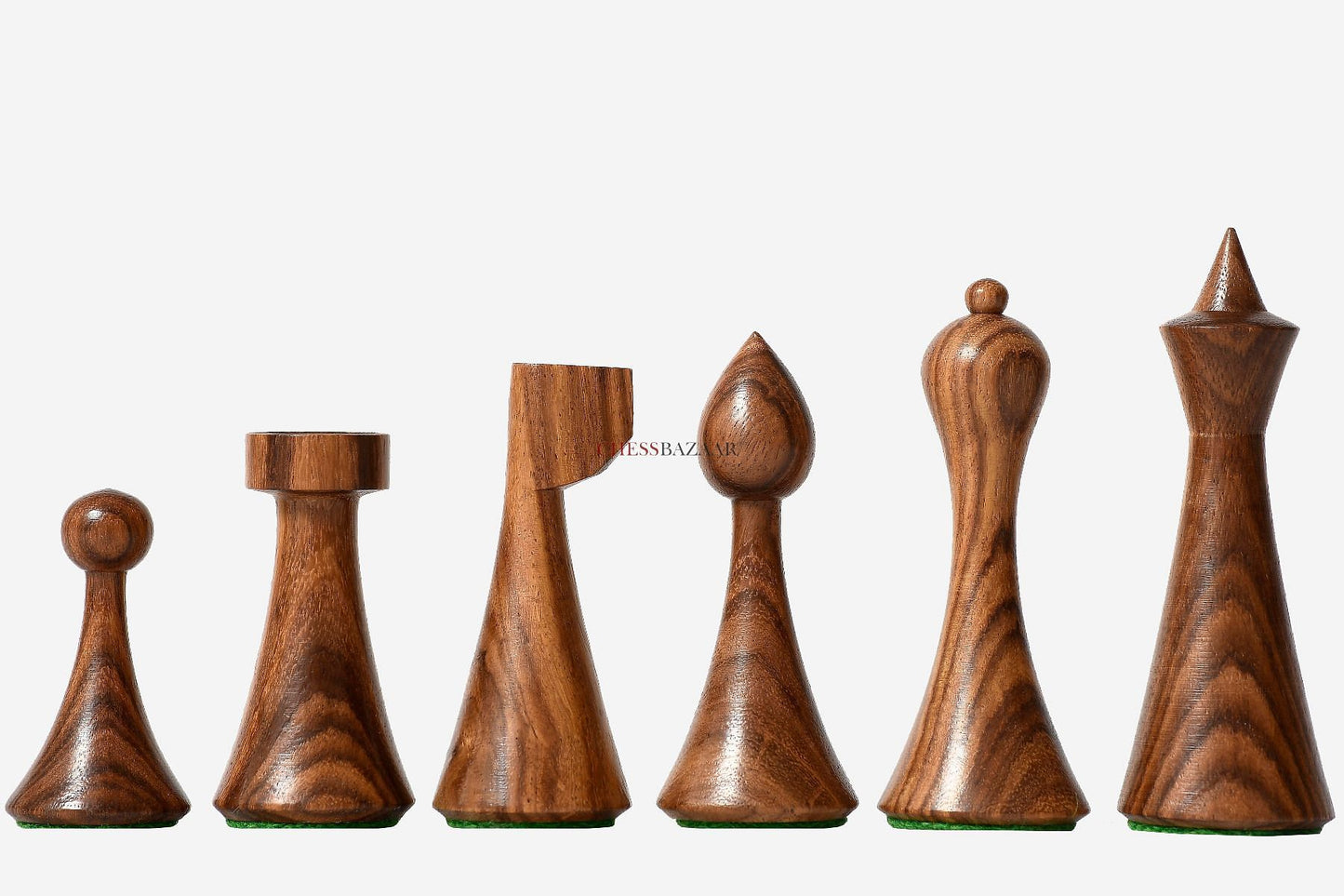 Minimalist Hermann Ohme Chess Pieces in Sheesham & Box Wood - 3.75" King