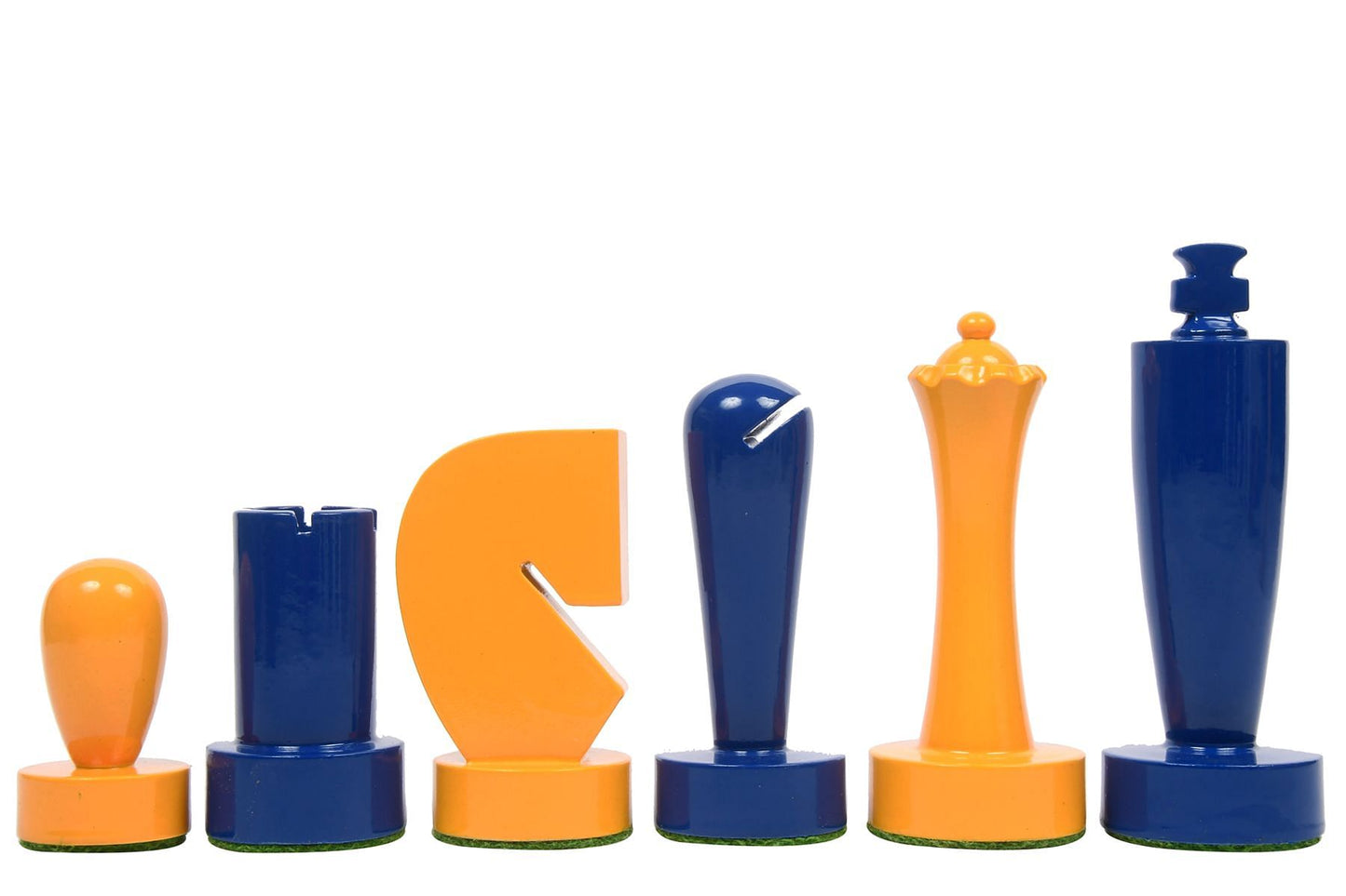 Berliner Series Modern Minimalist Chess Pieces in Painted Box Wood - 3.7" King