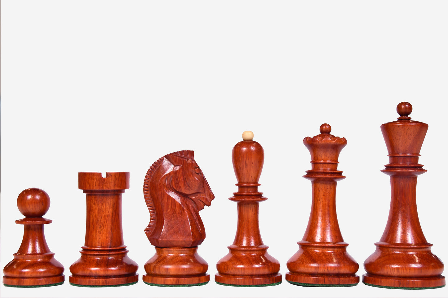 4.25" King Size Reproduced 1950 Dubrovnik Bobby Fischer Weighted Chess Pieces Set in Bud Rosewood