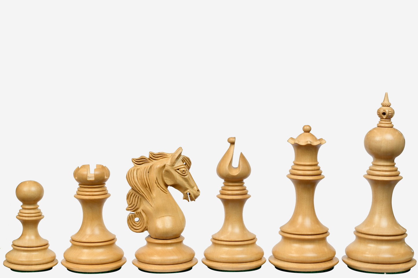 The Admiral Series II Staunton Chess Pieces in Ebony Wood & Box Wood - 4.5" King