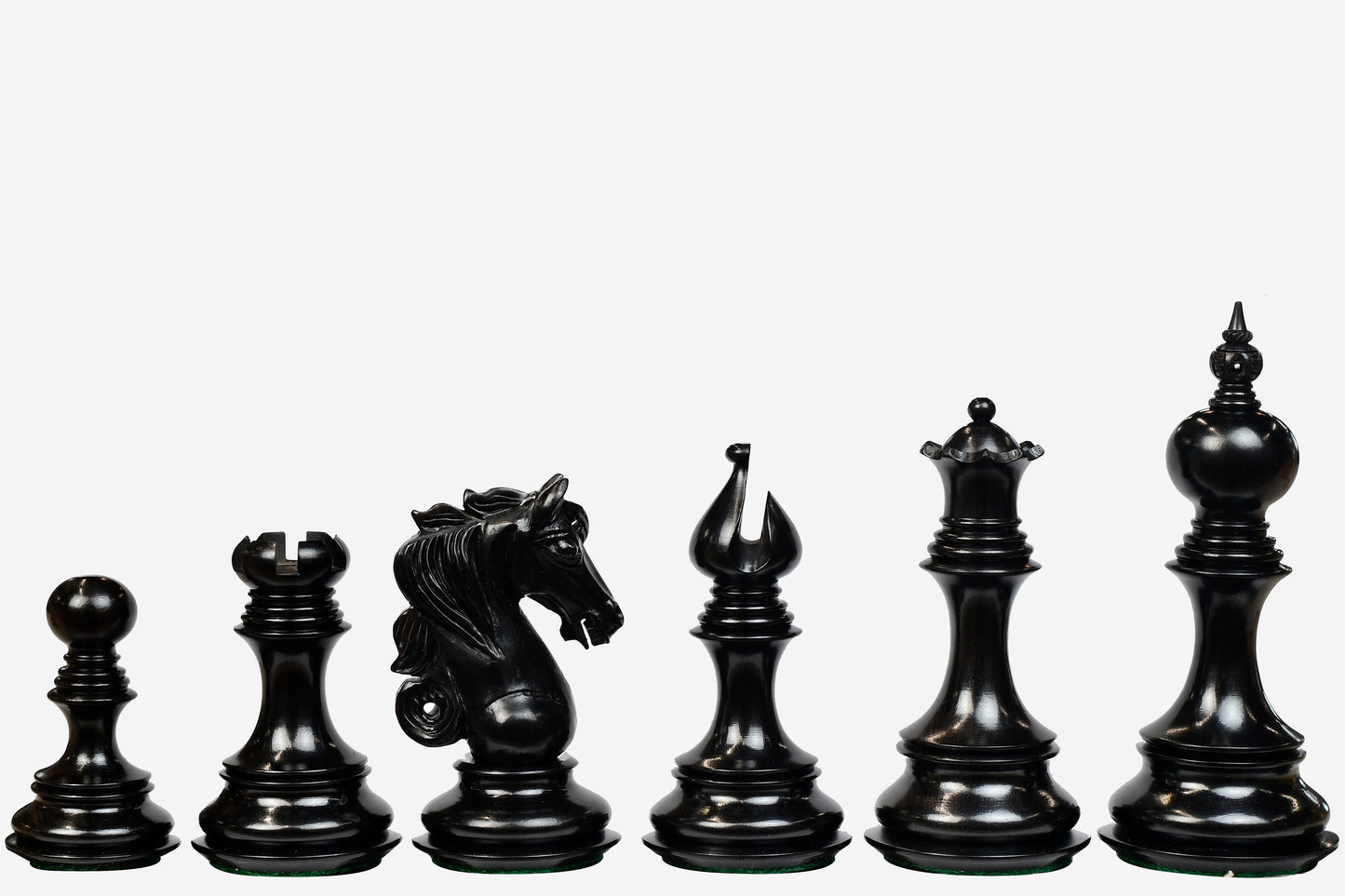 The Admiral Series II Staunton Chess Pieces in Ebony Wood & Box Wood - 4.5" King