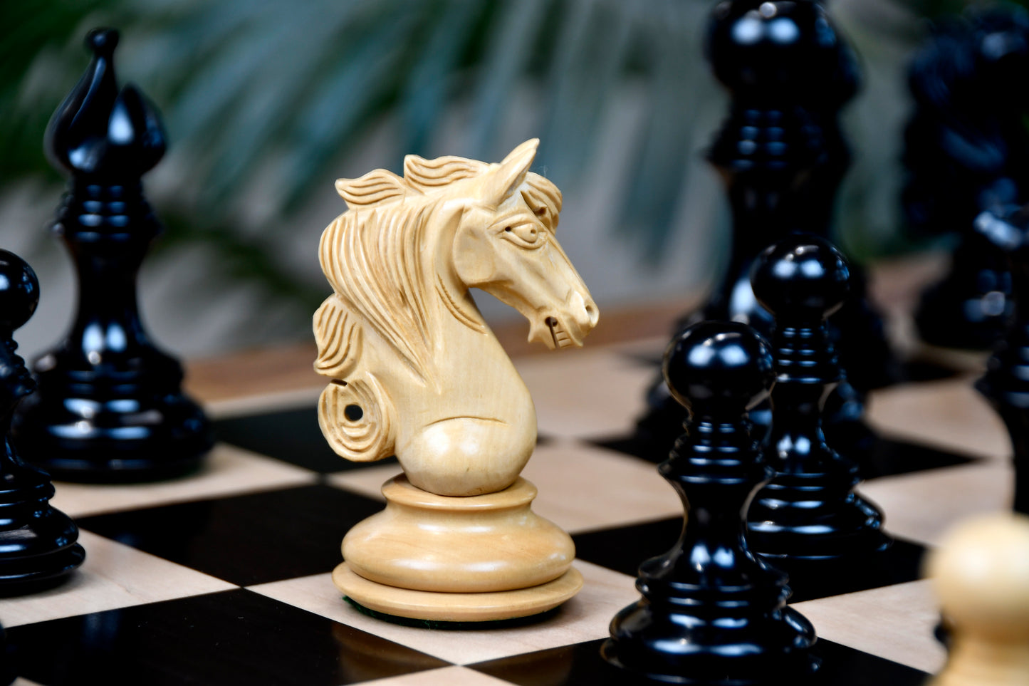 The Admiral Series II Staunton Chess Pieces in Ebony Wood & Box Wood - 4.5" King