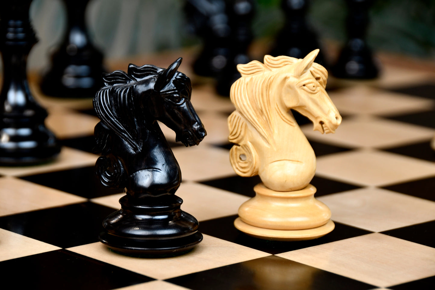 The Admiral Series II Staunton Chess Pieces in Ebony Wood & Box Wood - 4.5" King