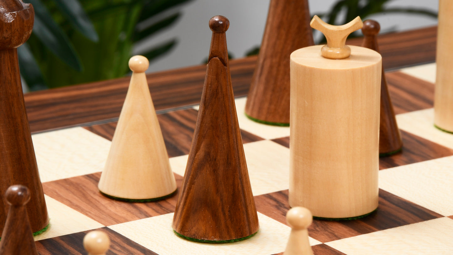 1940s Art Deco Series Weighted Chess Pieces Sheesham and Boxwood -3.8" King
