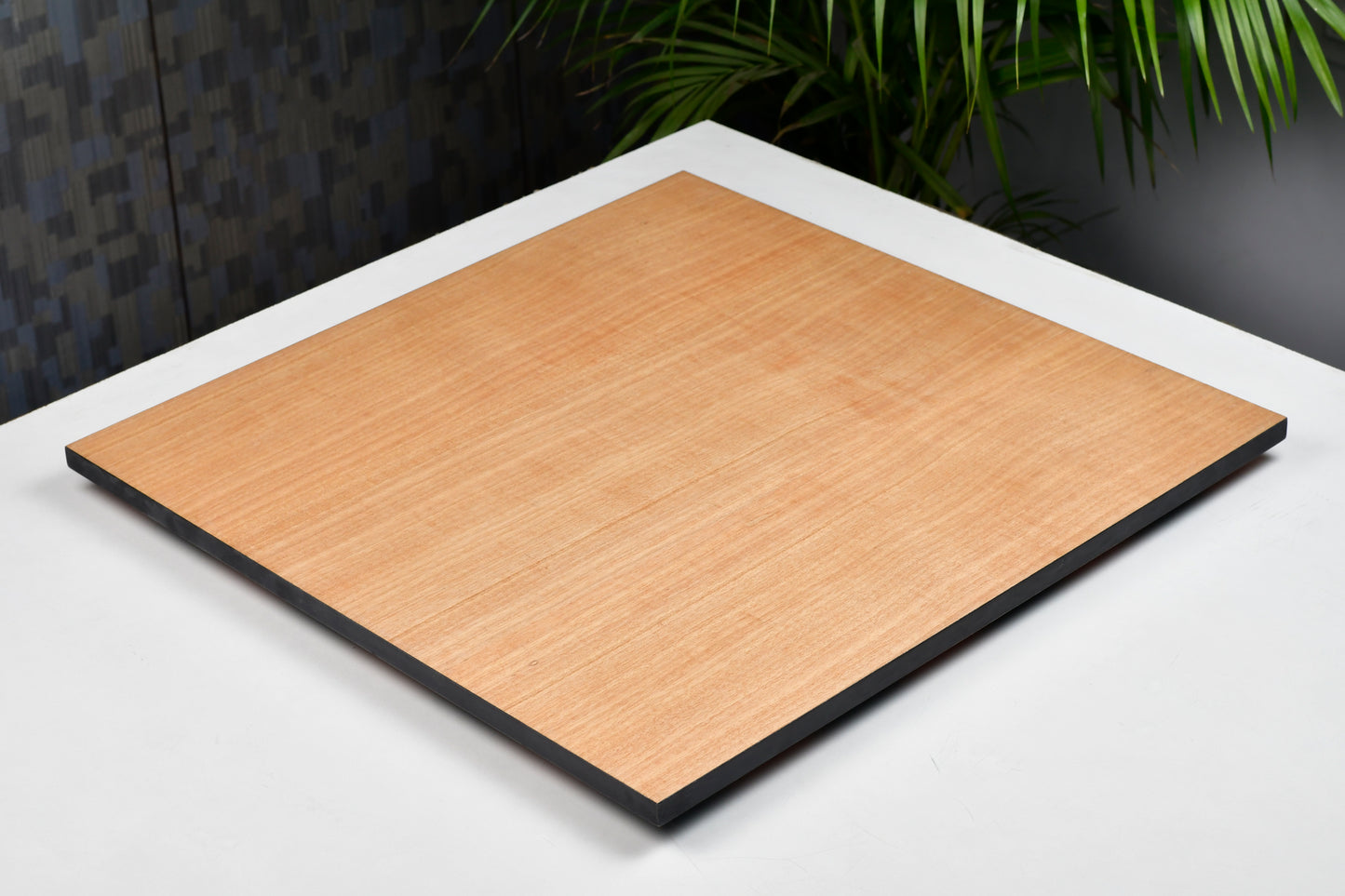 Minimalist Chess Board Black Anigre Red Ash Burl Matte Finish with Borderless Design 19" - 60 mm