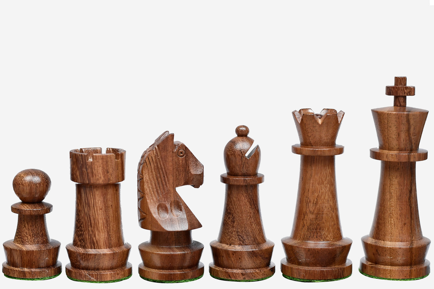 The Championship Series Staunton Chess Pieces in Sheesham Wood & Boxwood - 3.75" King