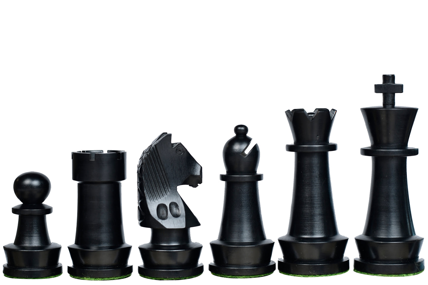 The Championship Series Staunton Chess Pieces in Ebonized Boxwood & Natural Boxwood - 3.75" King