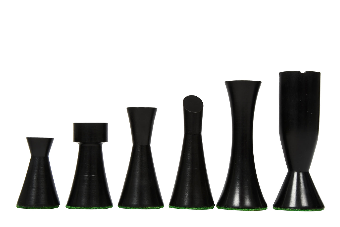 Minimalist Series Midnight Contemporary Chess Pieces in Ebonized Boxwood & Box Wood - 3.4" King