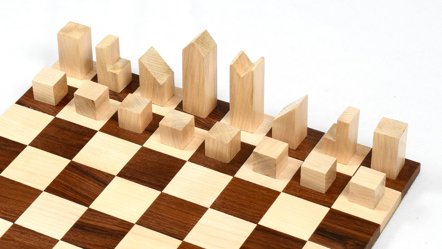 Reproduced Minimalist Chess Pieces in Sheesham & Boxwood - 2.79" King