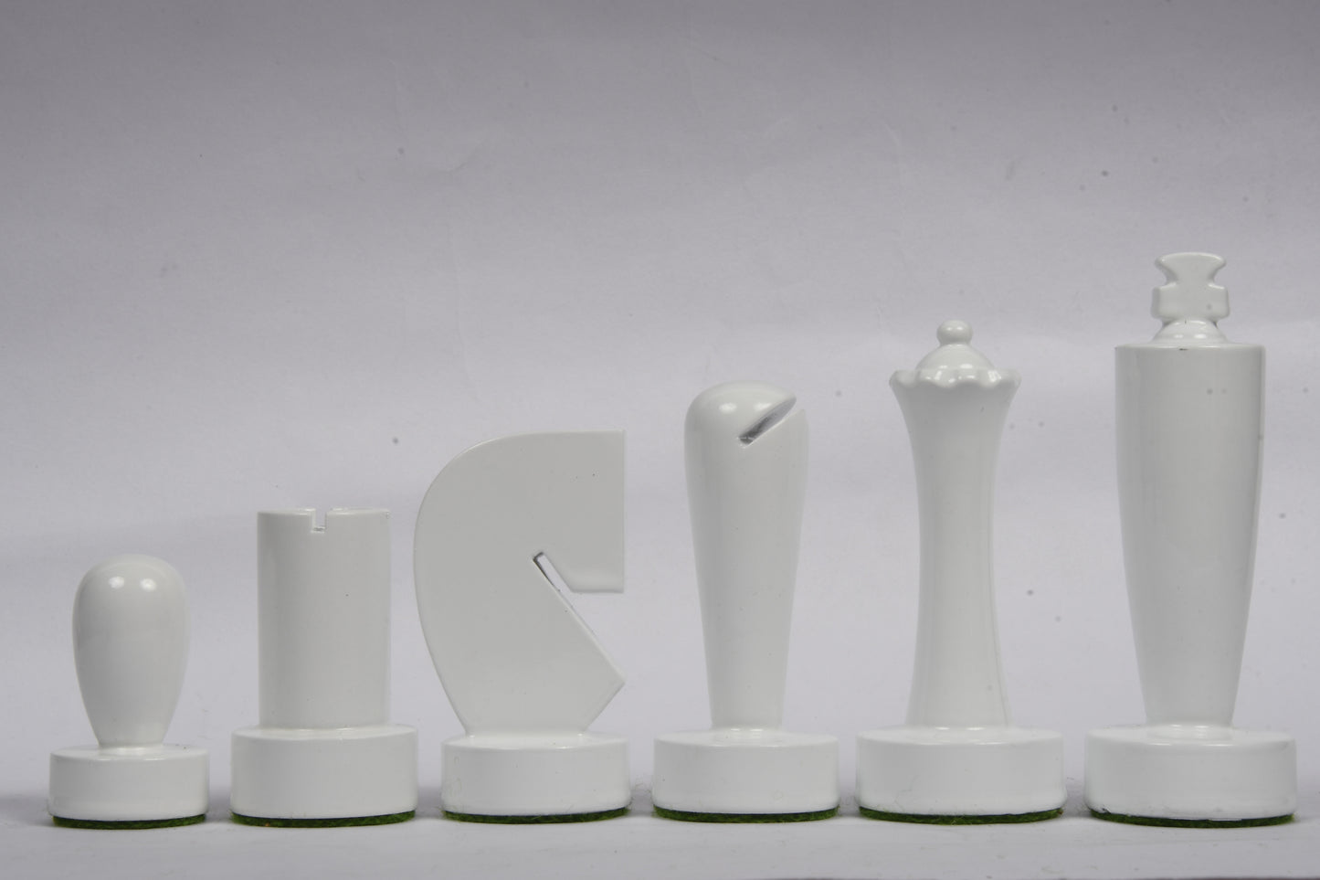 Berliner Series Modern Minimalist Chess Pieces in Black and White Painted Box Wood - 3.7" King
