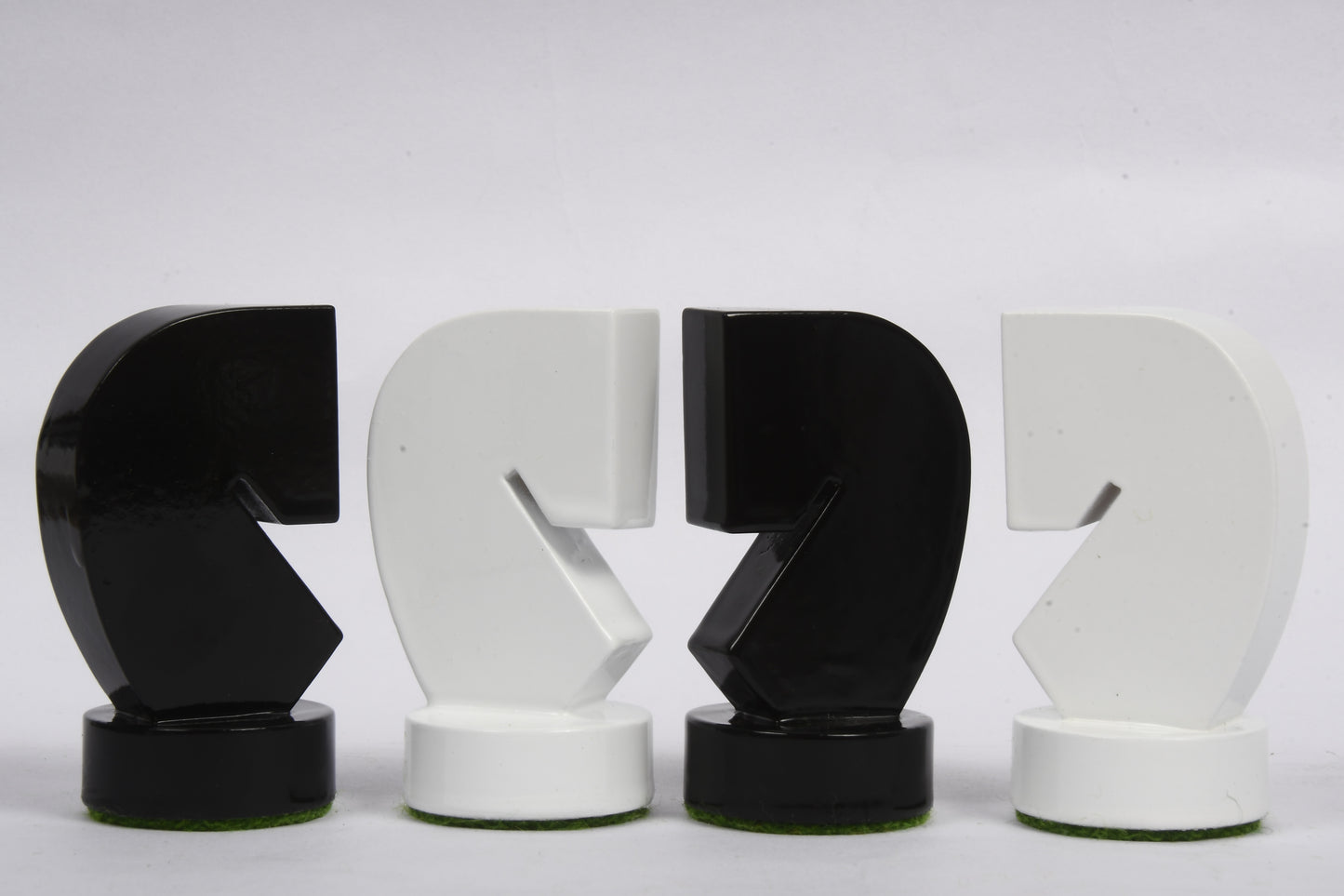 Berliner Series Modern Minimalist Chess Pieces in Black and White Painted Box Wood - 3.7" King