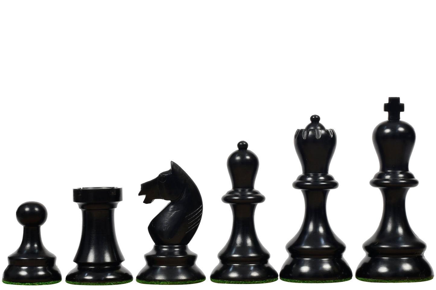 The 1937 7th Stockholm Olympiad Reproduced Chess Pieces in Ebonized & Box Wood - 3.75" King