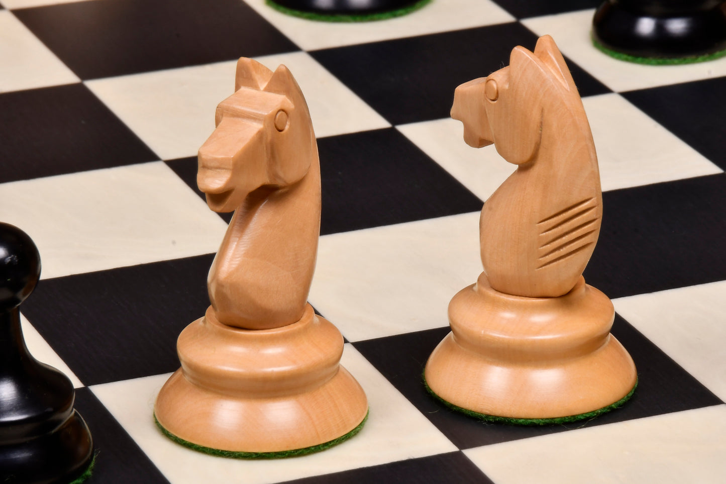 The 1937 7th Stockholm Olympiad Reproduced Chess Pieces in Ebonized & Box Wood - 3.75" King