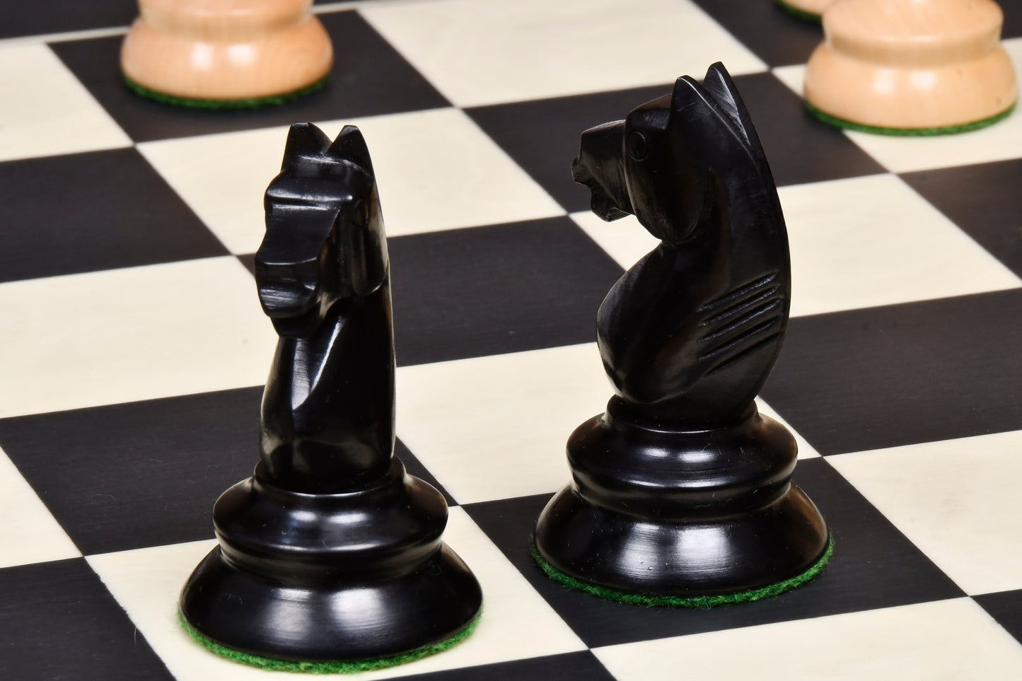 The 1937 7th Stockholm Olympiad Reproduced Chess Pieces in Ebonized & Box Wood - 3.75" King