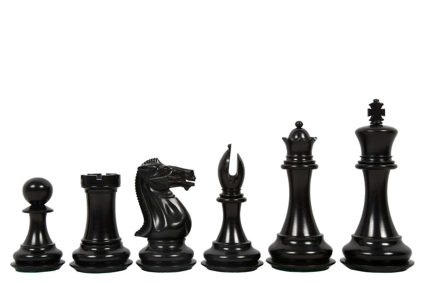 The Old Collector's Club Staunton Series Chess Pieces in Ebony and Boxwood - 4.4" King