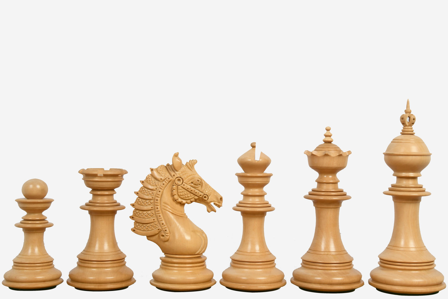 The Sikh Empire Series Triple Weighted Wooden Handmade Chess Pieces in Genuine Ebony Wood and Indian Boxwood - 4.5" King with Extra Queens