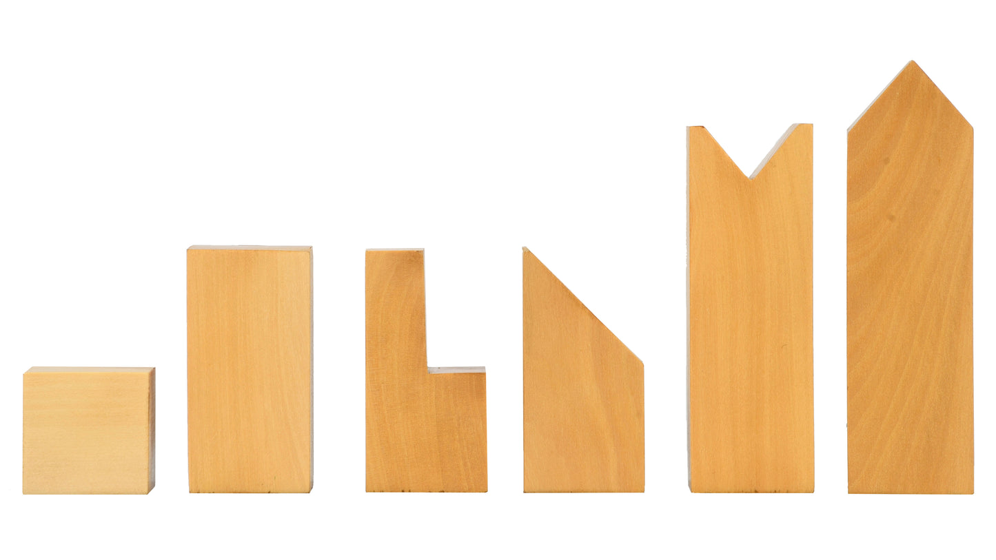 Reproduced Minimalist Chess Pieces in Ebonized Boxwood & Natural Boxwood - 2.79" King