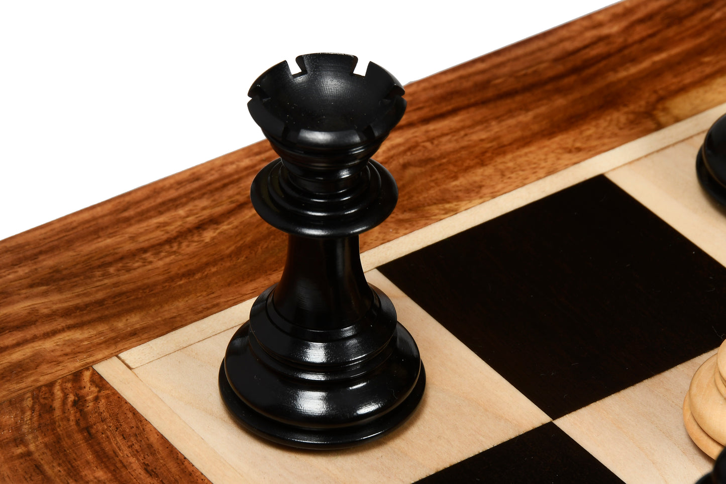 The Sikh Empire Series Triple Weighted Wooden Handmade Chess Pieces in Genuine Ebony Wood and Indian Boxwood - 4.5" King with Extra Queens