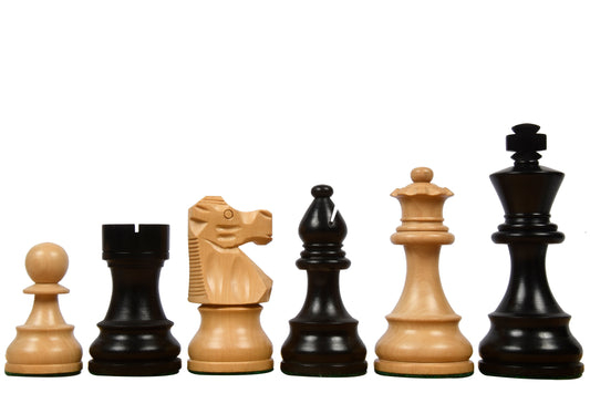 Reproduced French Lardy Exclusive Wooden Chess Pieces in Ebonized Boxwood & Natural Boxwood - 3.75" Extra Queen