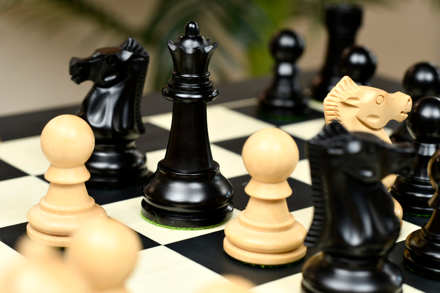 The Ultimate Series Staunton Chess Pieces Only in Ebonized / Boxwood - 3.75" King