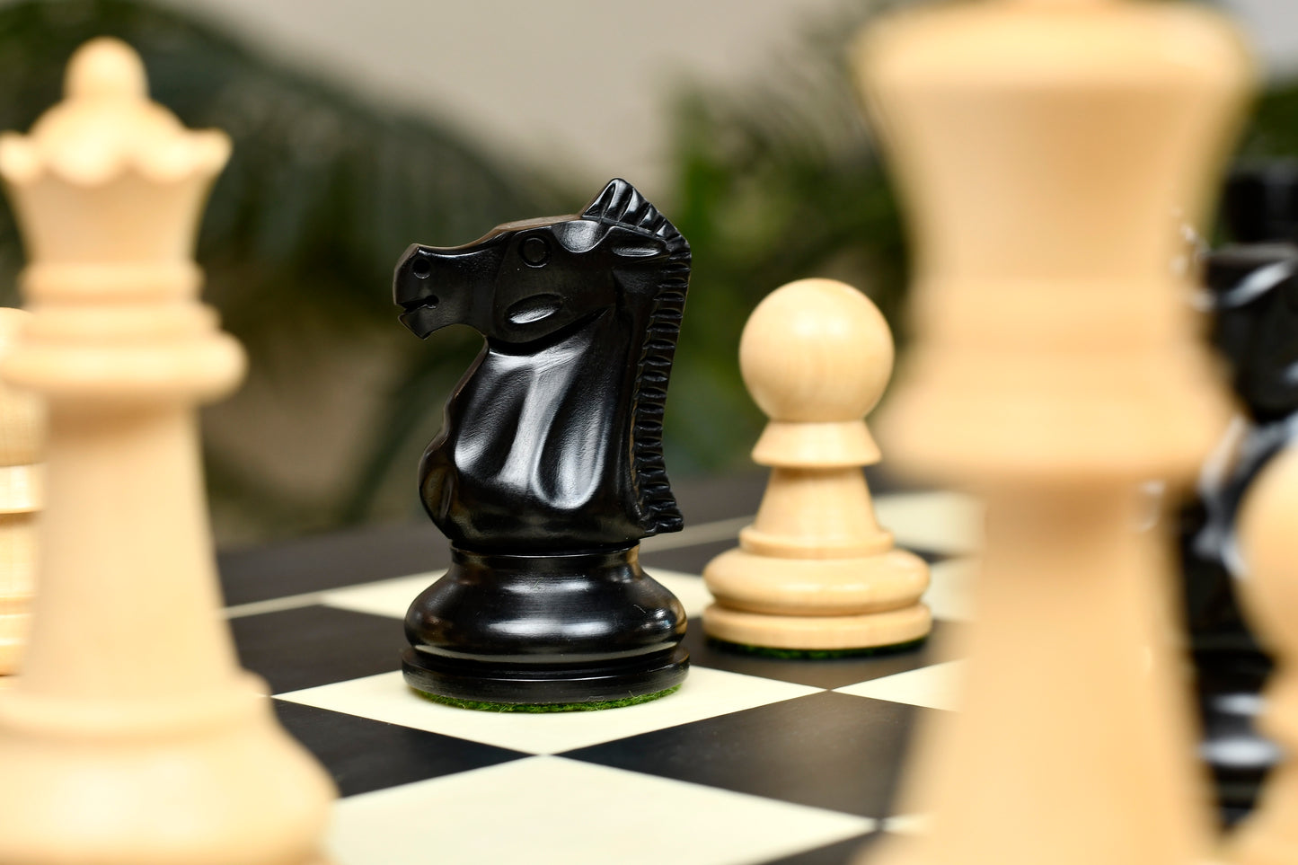 The Ultimate Series Staunton Chess Pieces Only in Ebonized / Boxwood - 3.75" King