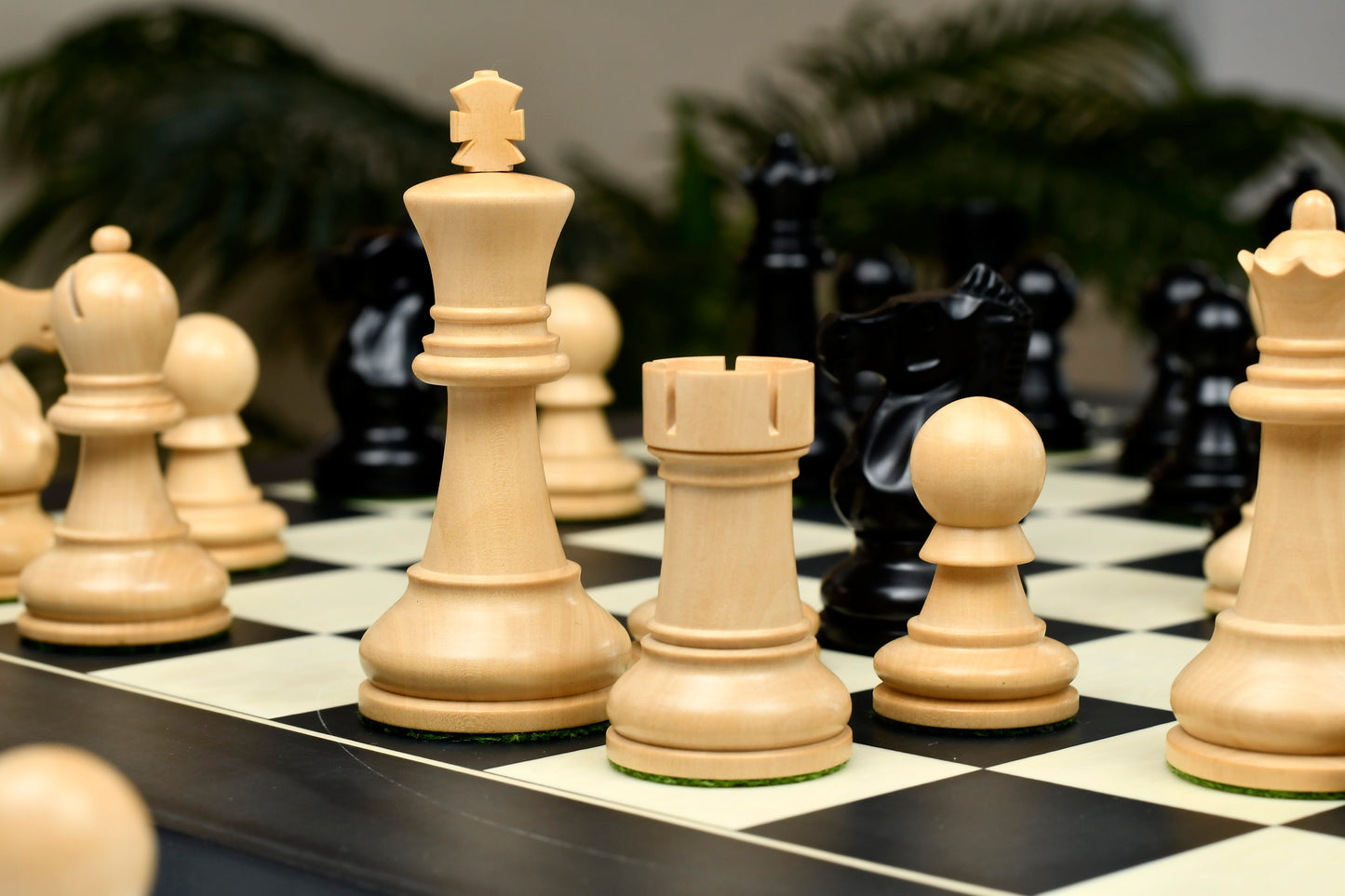 The Ultimate Series Staunton Chess Pieces Only in Ebonized / Boxwood - 3.75" King