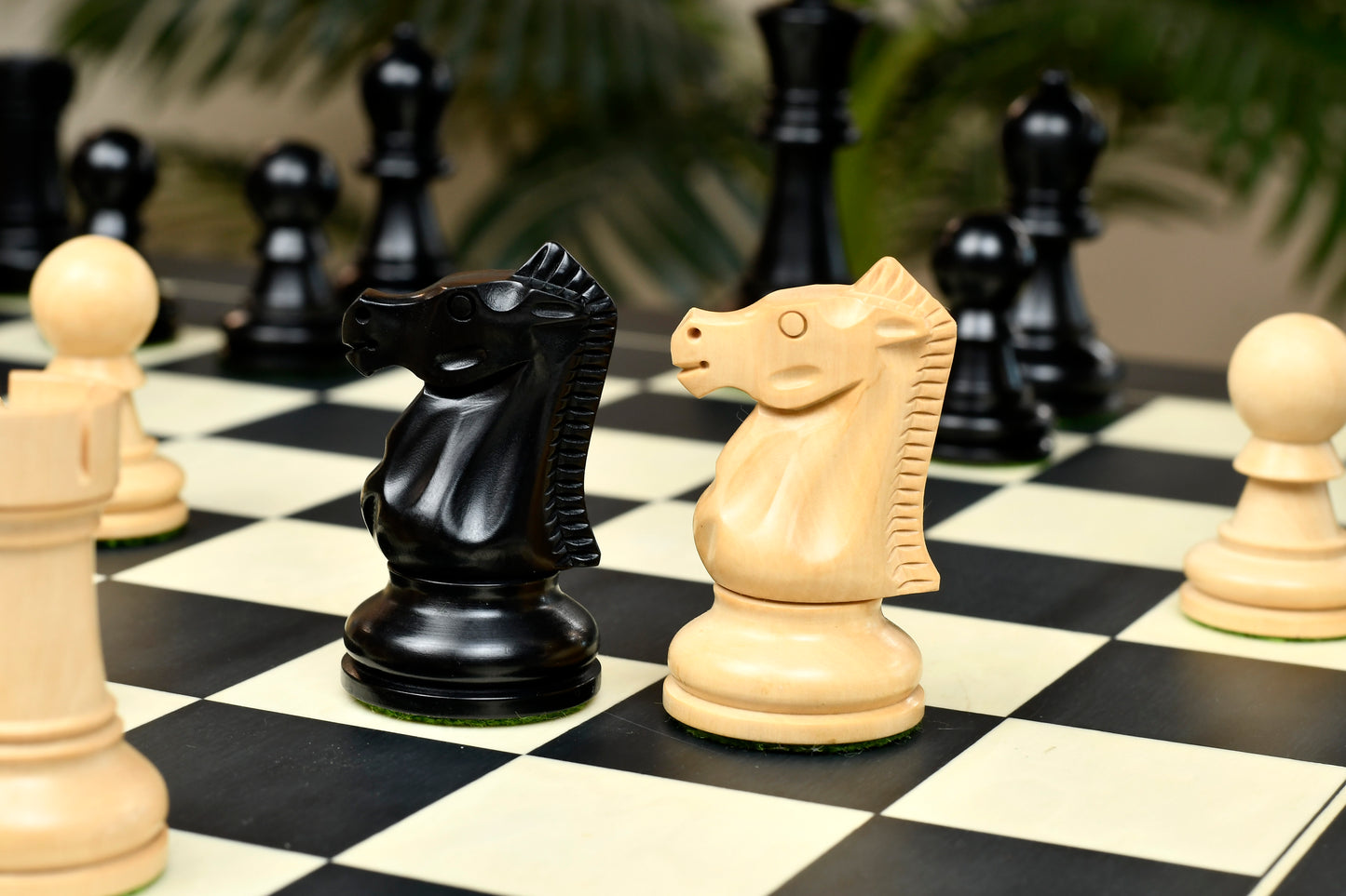 The Ultimate Series Staunton Chess Pieces Only in Ebonized / Boxwood - 3.75" King