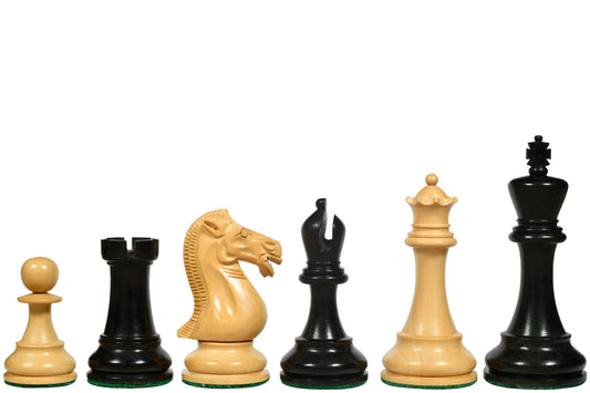 The Elgin Marble Knight Staunton Weighted Chess Pieces in Genuine Ebony Wood and Boxwood - 4.0 inch King