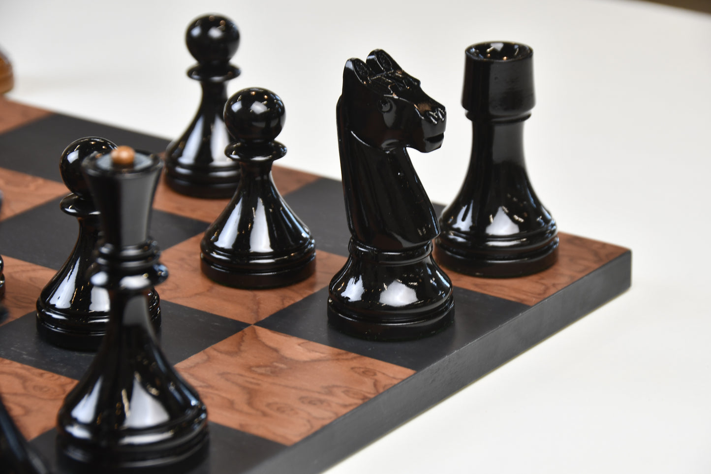Repro 1961 Soviet Championship Baku Chess Pieces Painted in Brown and Black Color - 4" King